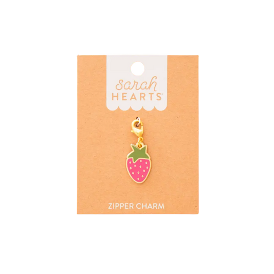 Strawberry Enamel Removable Zipper Charm
