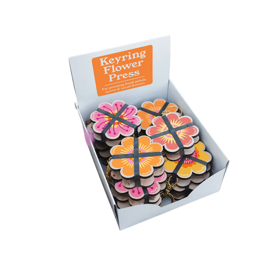Keyring Flower Press - Assorted Oranges & Pinks