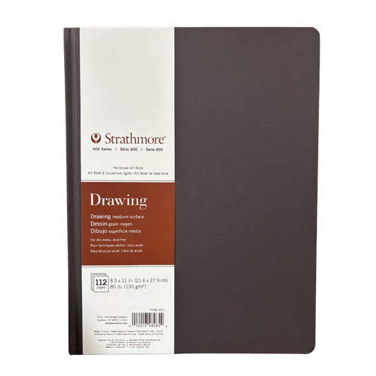 Strathmore BK 400 Drawing Pad – 8.5″×11″ Hard Cover (56 Sheets)