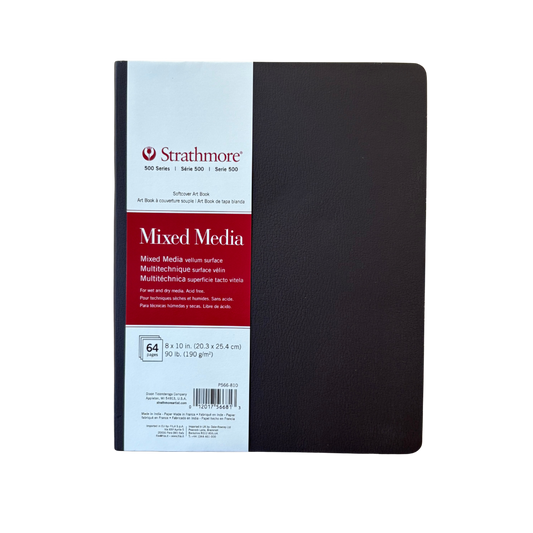 Strathmore BK 500 Mixed Media Pad – 8″×10″ Spiral-Bound (32 Sheets)