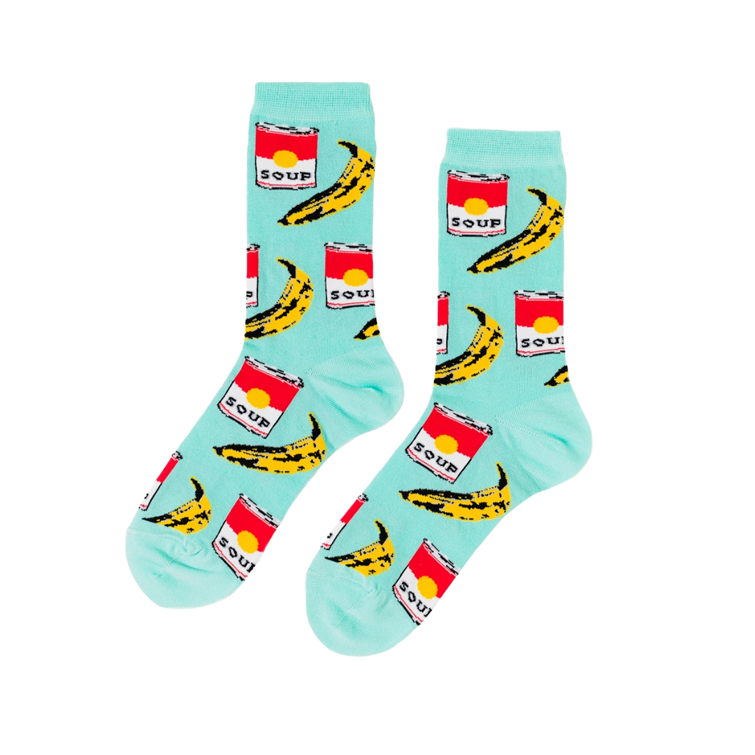 Pop Art Large Crew Socks - Blue