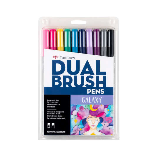 Dual Brush Pen Art Markers: Galaxy - 10-Pack