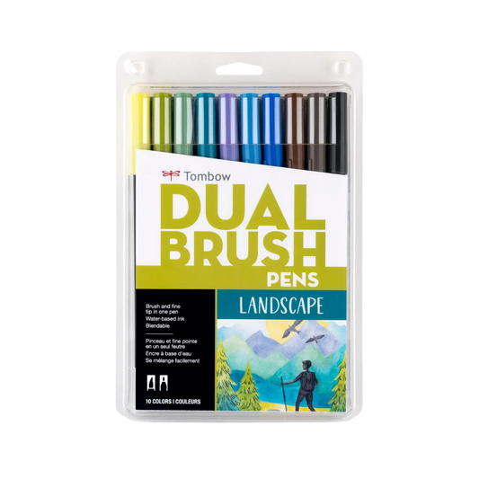 Dual Brush Pen Art Markers: Landscape - 10-Pack