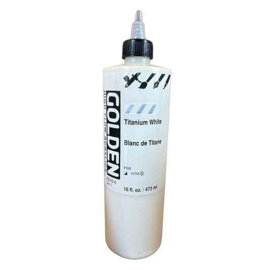 Golden High Flow Acrylic Paint 16oz - Titanium White