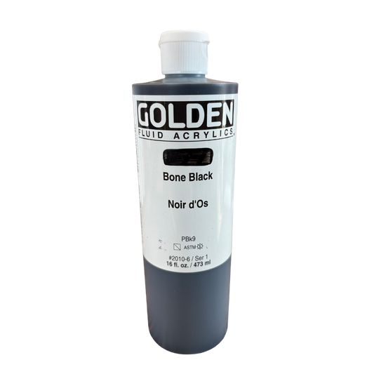 Golden Fluid Acrylic Paint 16oz - Bone Black