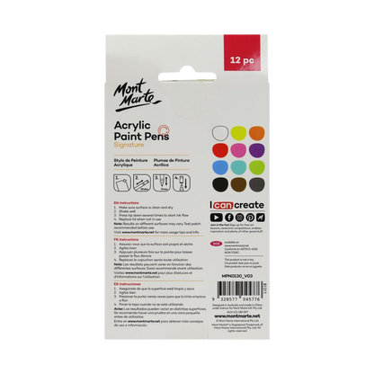 Acrylic Paint Pens Signature Broad Tip 3mm (0.12in) 12pc