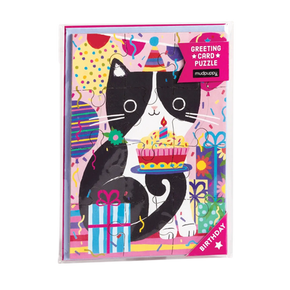Purr-Fect Cat Birthday Greeting Card Puzzle