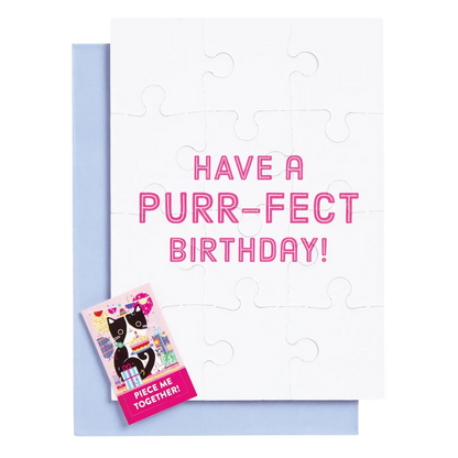 Purr-Fect Cat Birthday Greeting Card Puzzle