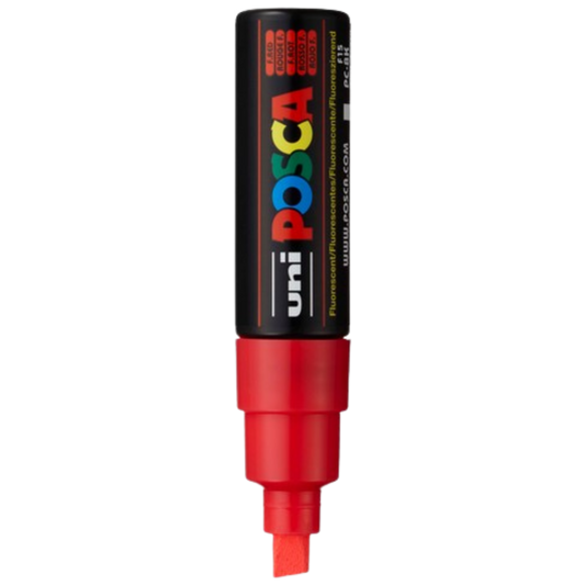 Posca PC-8K Paint Marker Broad Chisel Tip - Fluorescent Red