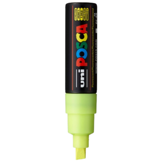 Posca PC-8K Paint Marker Broad Chisel Tip - Fluorescent Yellow