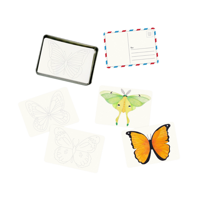 Coloring Postcards – 6 Butterfly & Moth Designs (30 Cards)