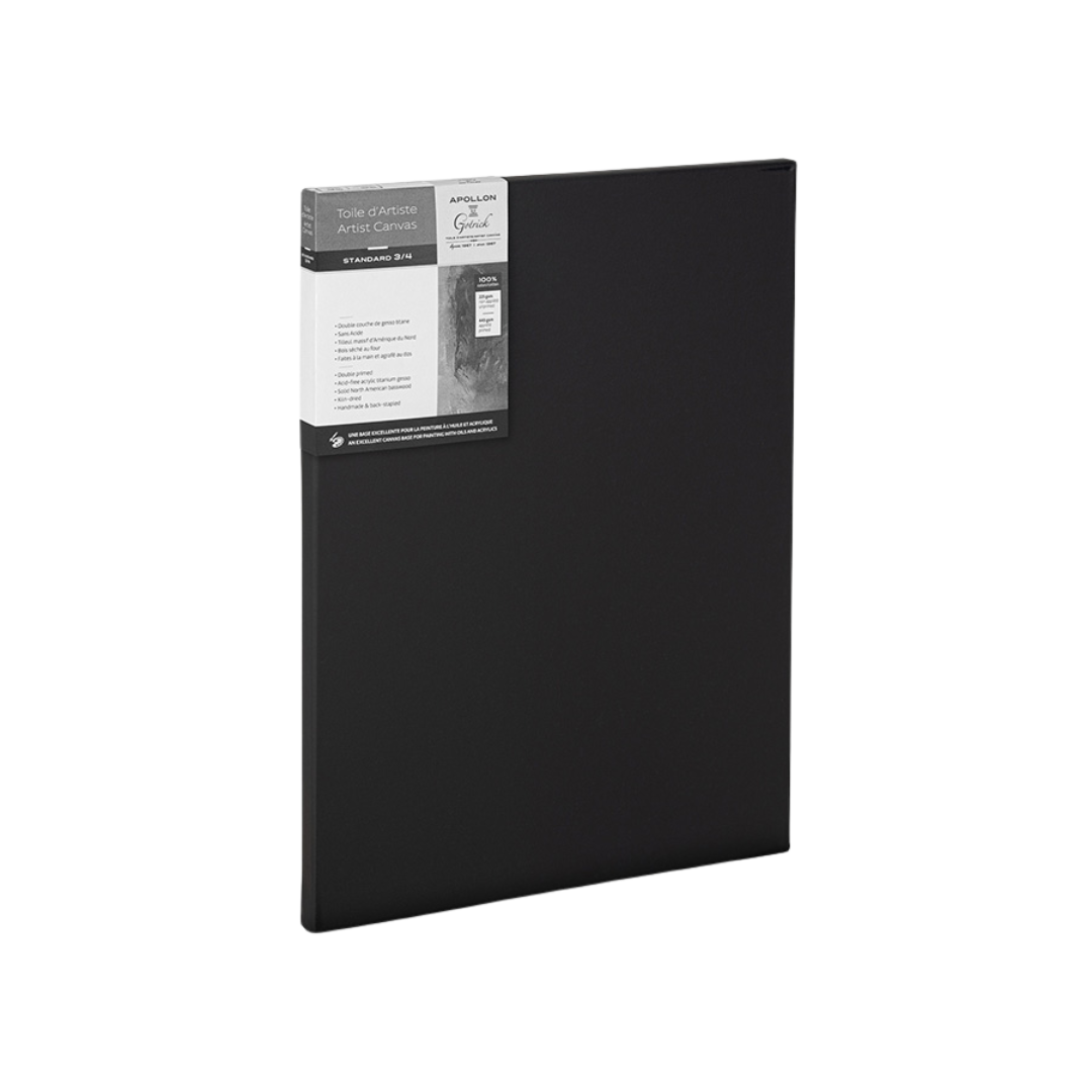 3/4" Standard Black Artist Canvas