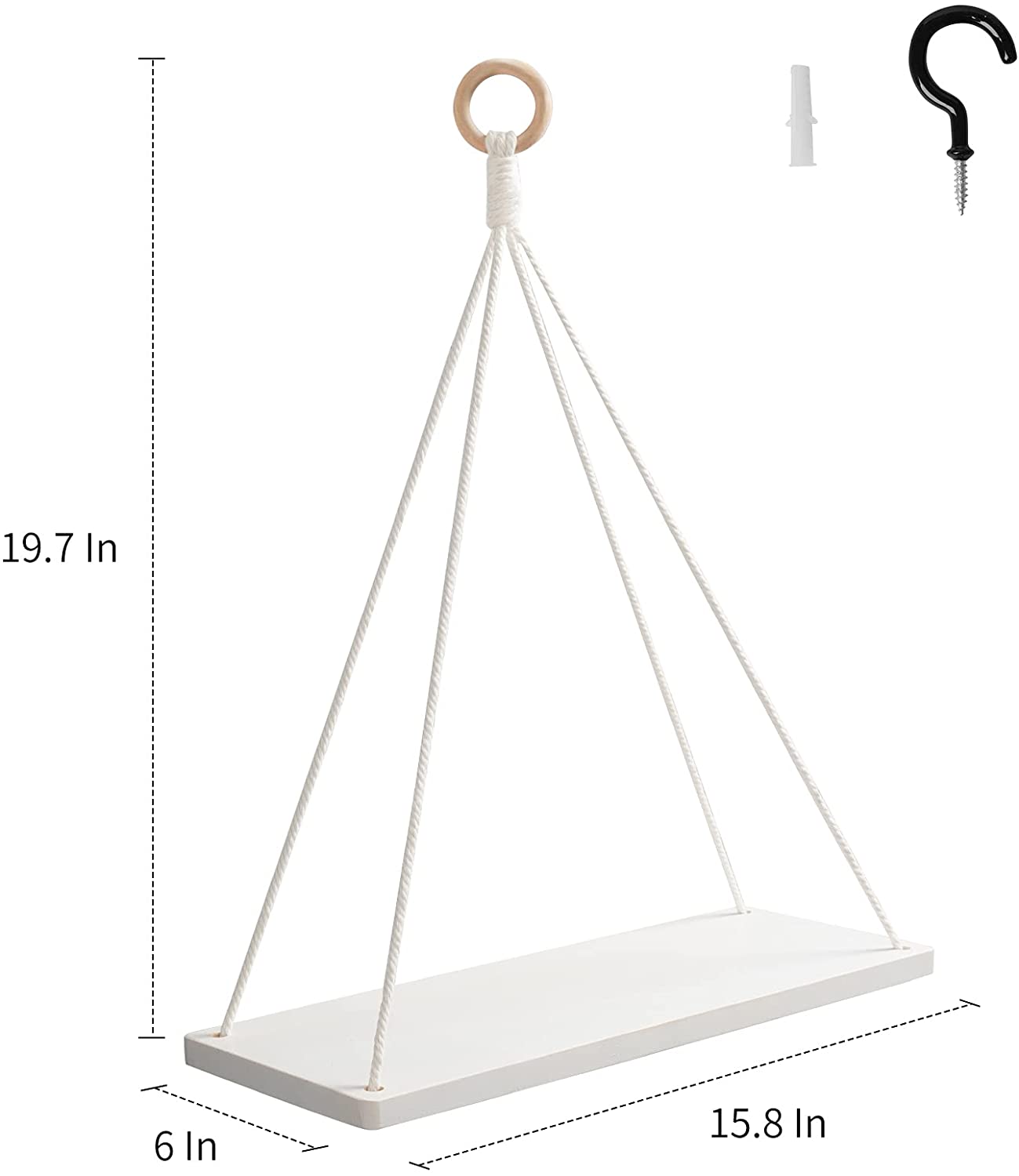 Wall Hanging Plant Shelf Wood Natural Color