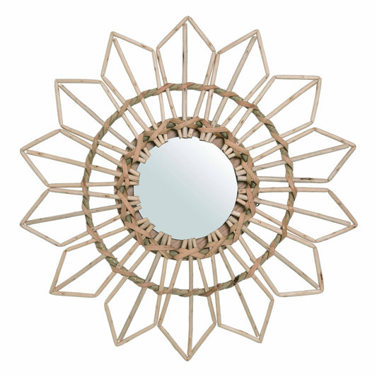 Wood 16" Gold Spring Willow Geometric Mirror