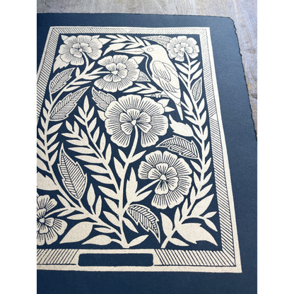Hand Block Printed Gold Art Print - AP37