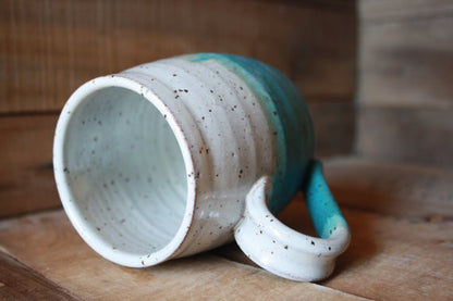 Coffee Mug With Blue & White Stripes