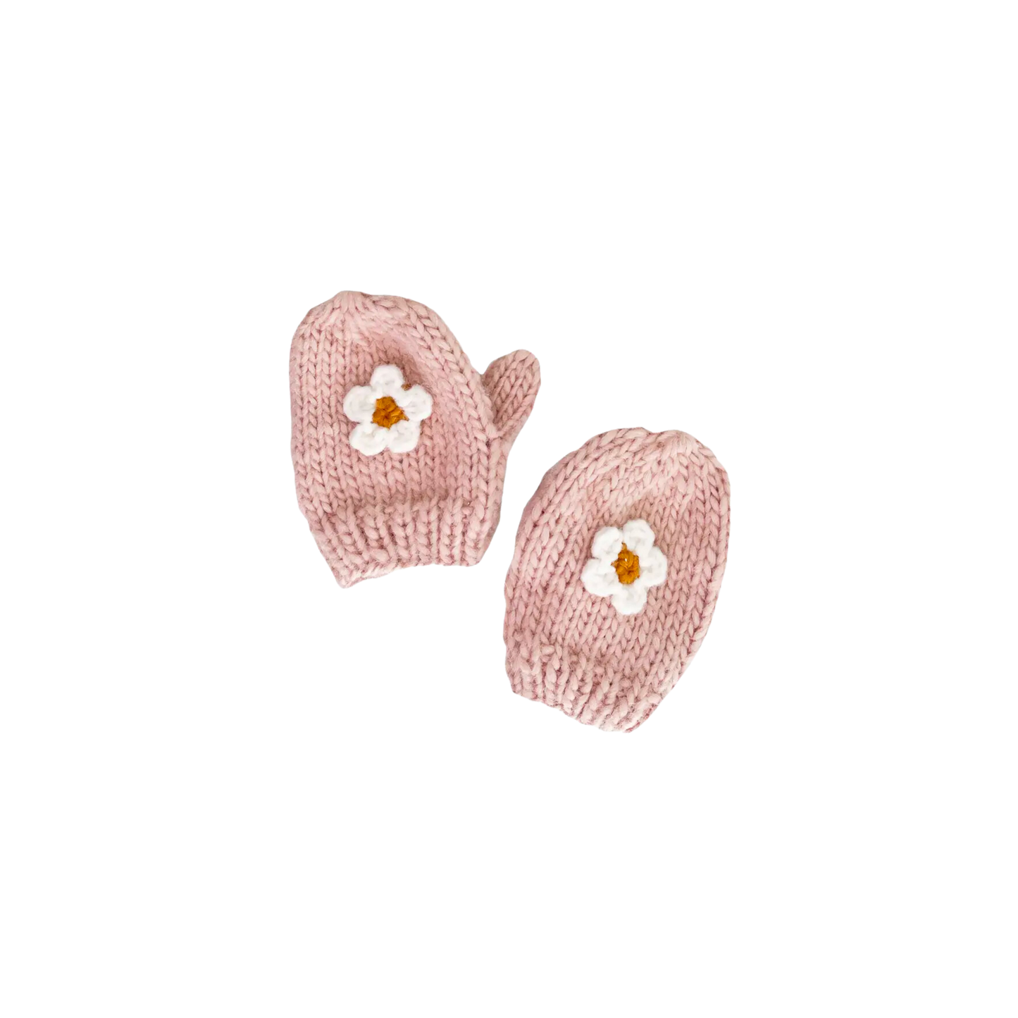 Kid & Baby Flower Mittens, Blush