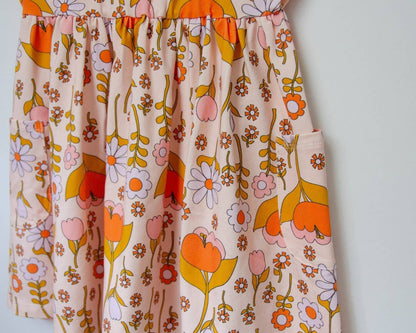 Cream Retro Vintage Fall Dress