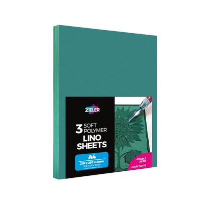 Zieler® A4 Soft Cut Lino Printing Bloc Sheets, Pack of 3