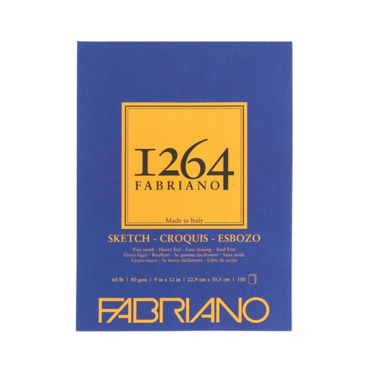 Fabriano 1264 Sketch Pad Glue Bound — 9 × 12 in