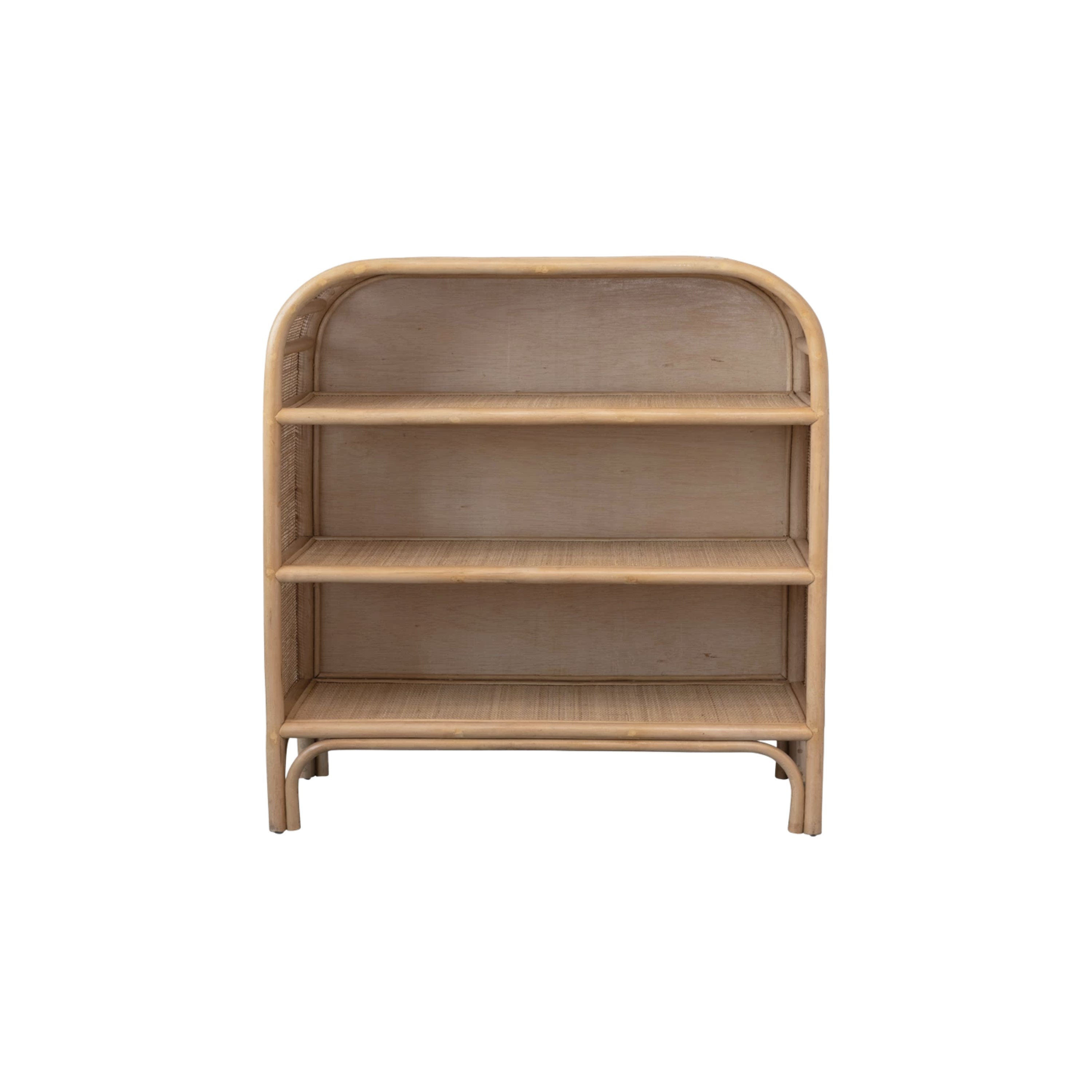 Handmade Rattan Shelf with Curved Top and 3 Shelves – Daydream Art Supply