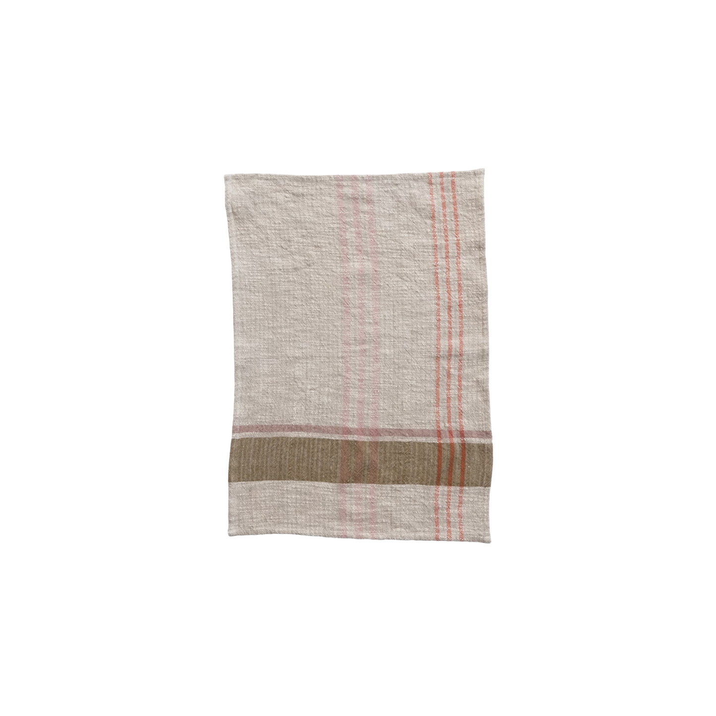 Woven Cotton and Linen Plaid Tea Towel