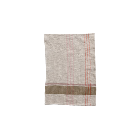 Woven Cotton and Linen Plaid Tea Towel