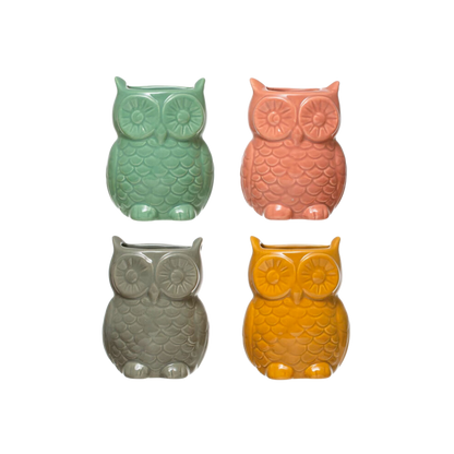 Stoneware Owl Vase with Magnet
