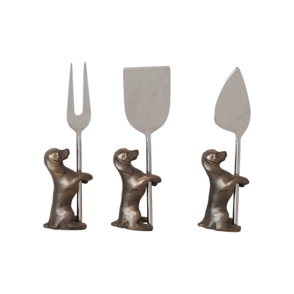 Cheese Knives with Dog Stands