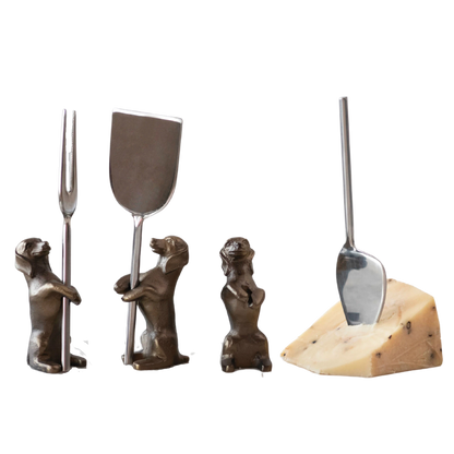 Cheese Knives with Dog Stands