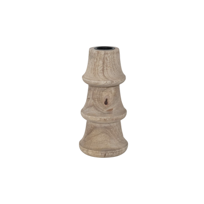 Hand-Carved Mango Wood Taper Holder