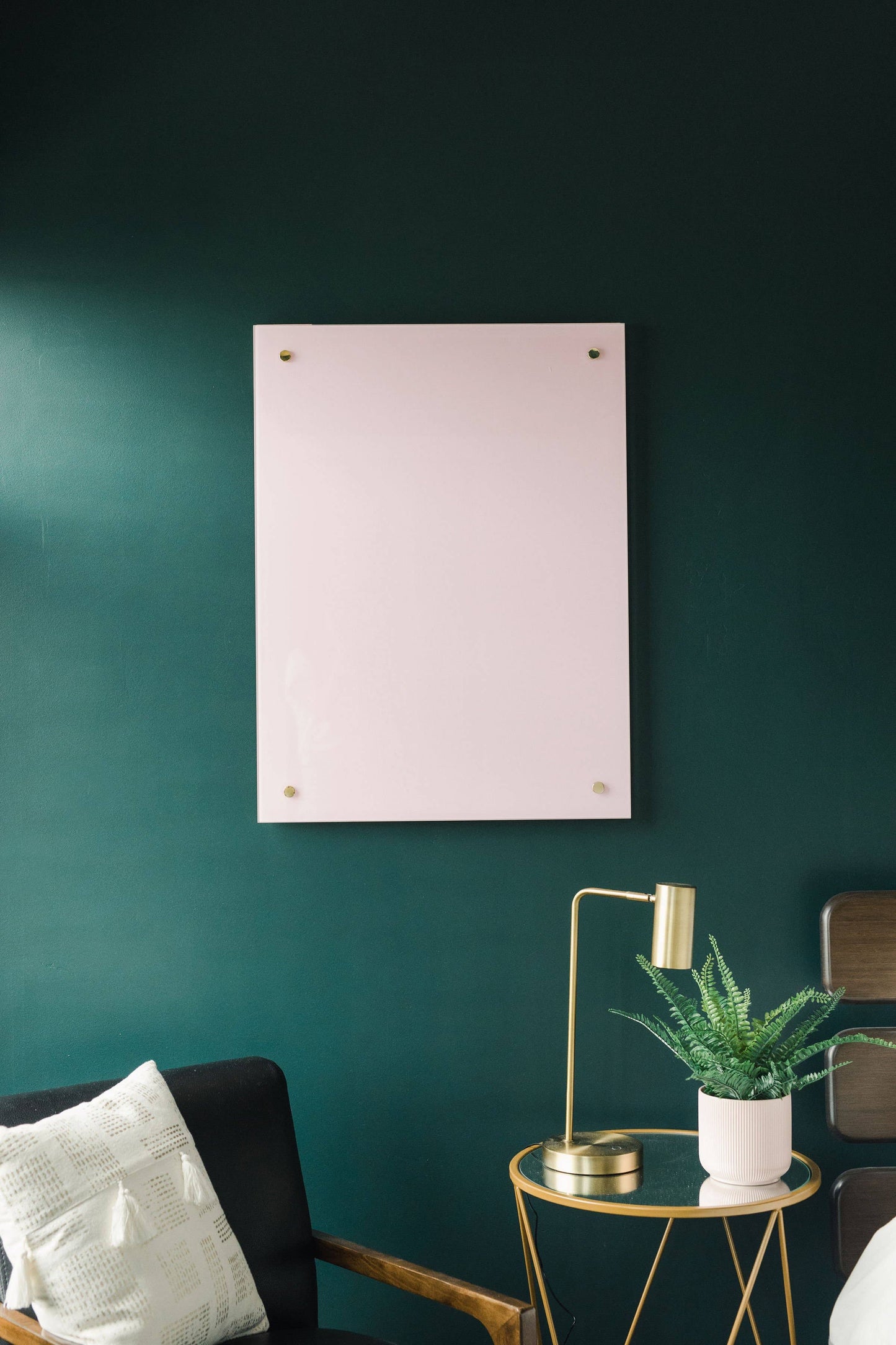 Glass Magnetic Dry Erase Board Pink 16x20"