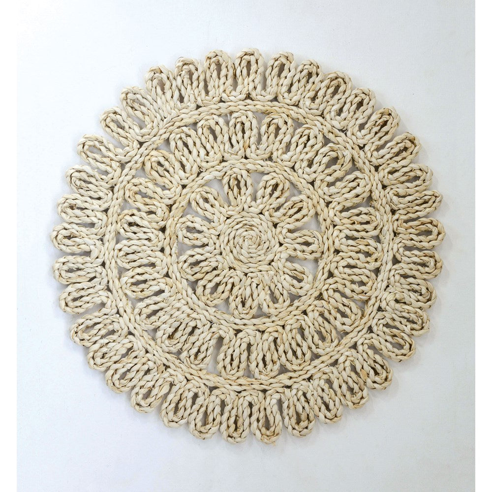 15" Round Woven Straw Placemat Natural