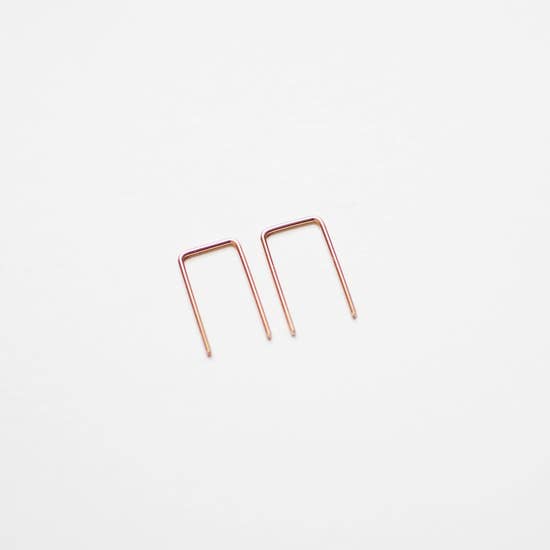 Mini Square Minimalist Wire Earrings