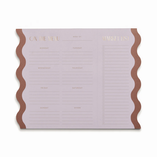 Meal Planner Notepad with Magnets - Lilac + Nutmeg