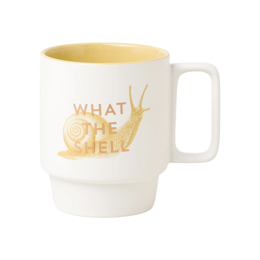 Vintage Sass Ceramic Mug, 12 oz - "What the Shell" Snail