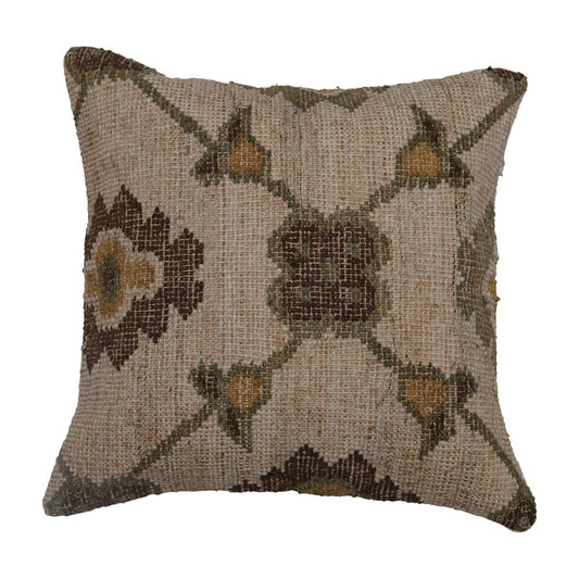 Woven Jute, Wool & Cotton Kilim Pillow