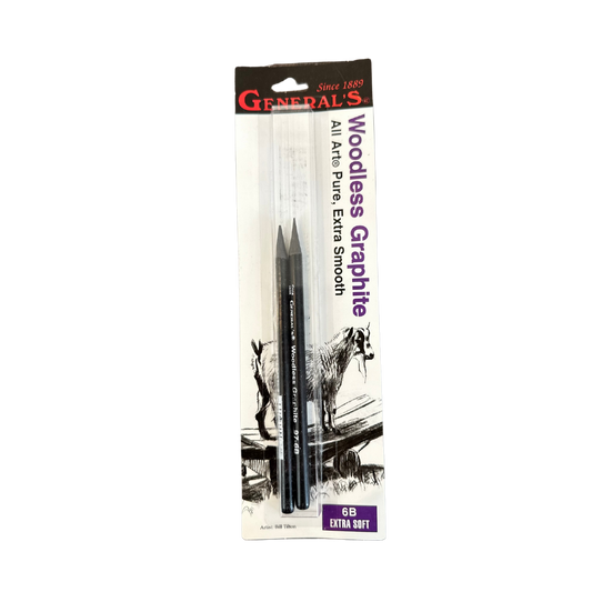 General Pencil Woodless Graphite 6B Blisterpack (D)