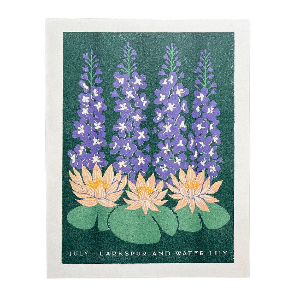 Birth Month Flowers Risograph Print
