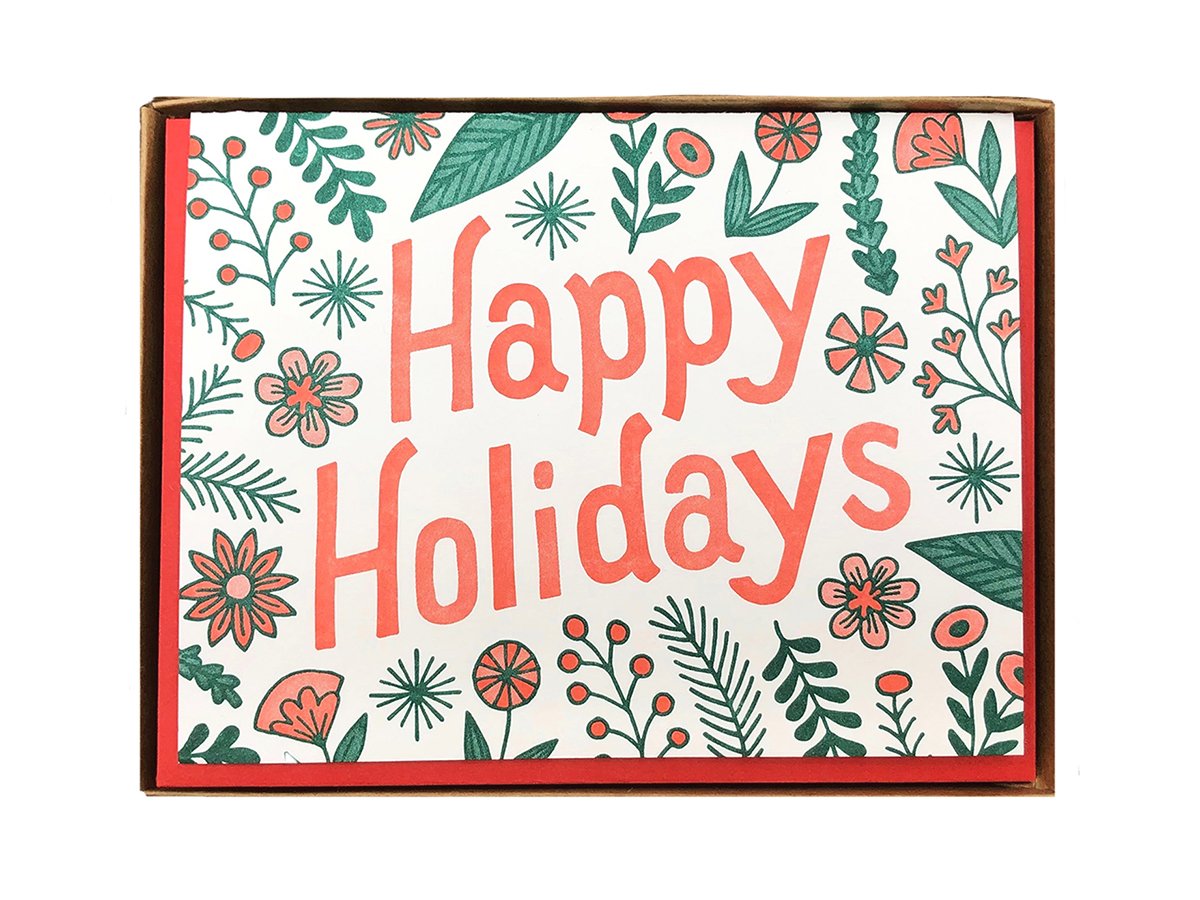 Happy Holidays Flora Boxed Set of 6 Cards