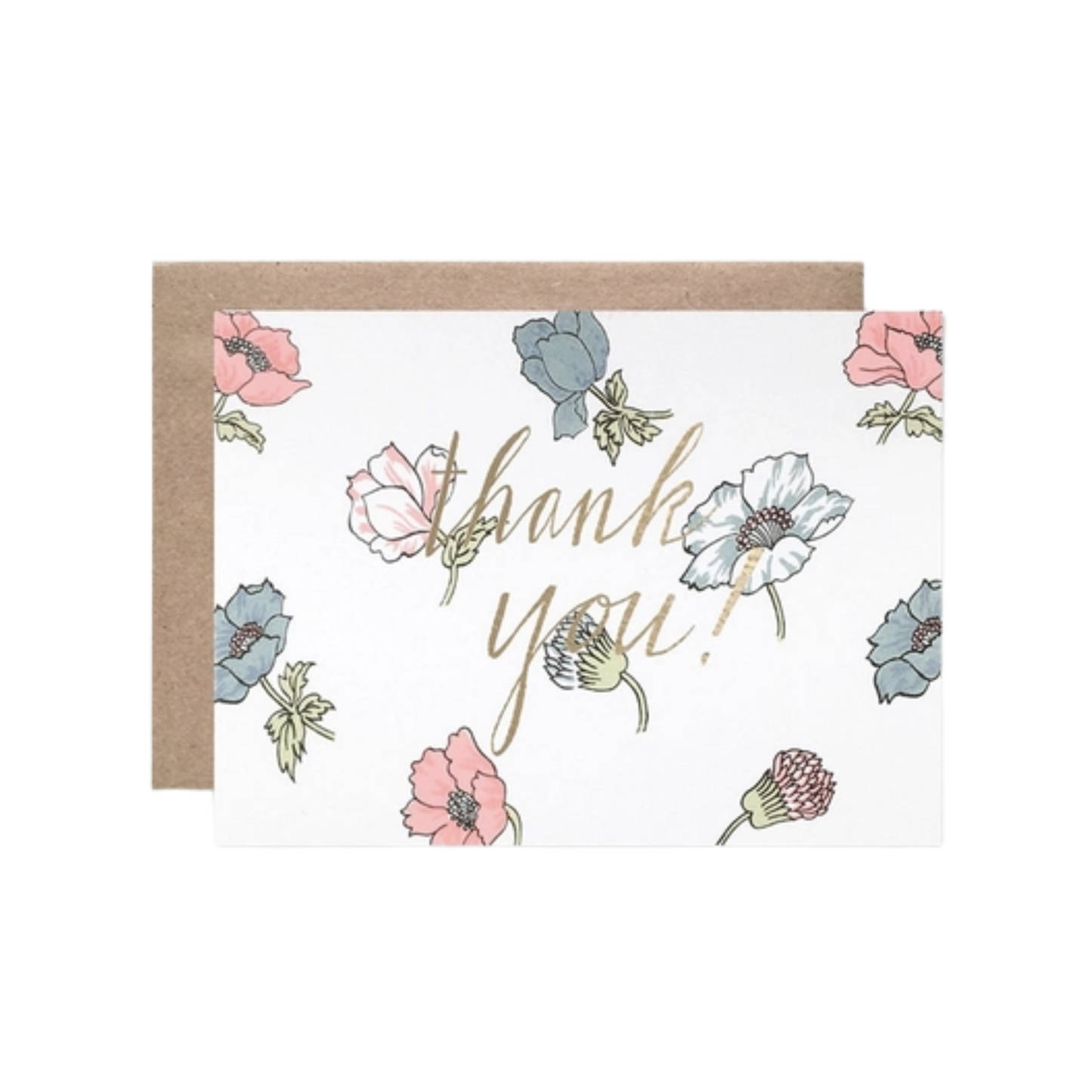 Thank You Neon Poppies With Gold Foil Card