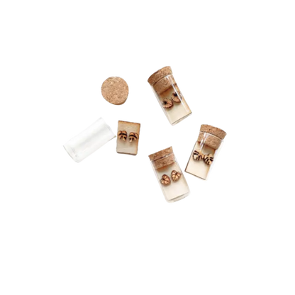 Hypoallergenic Wooden Tiny Dainty Plant Studs