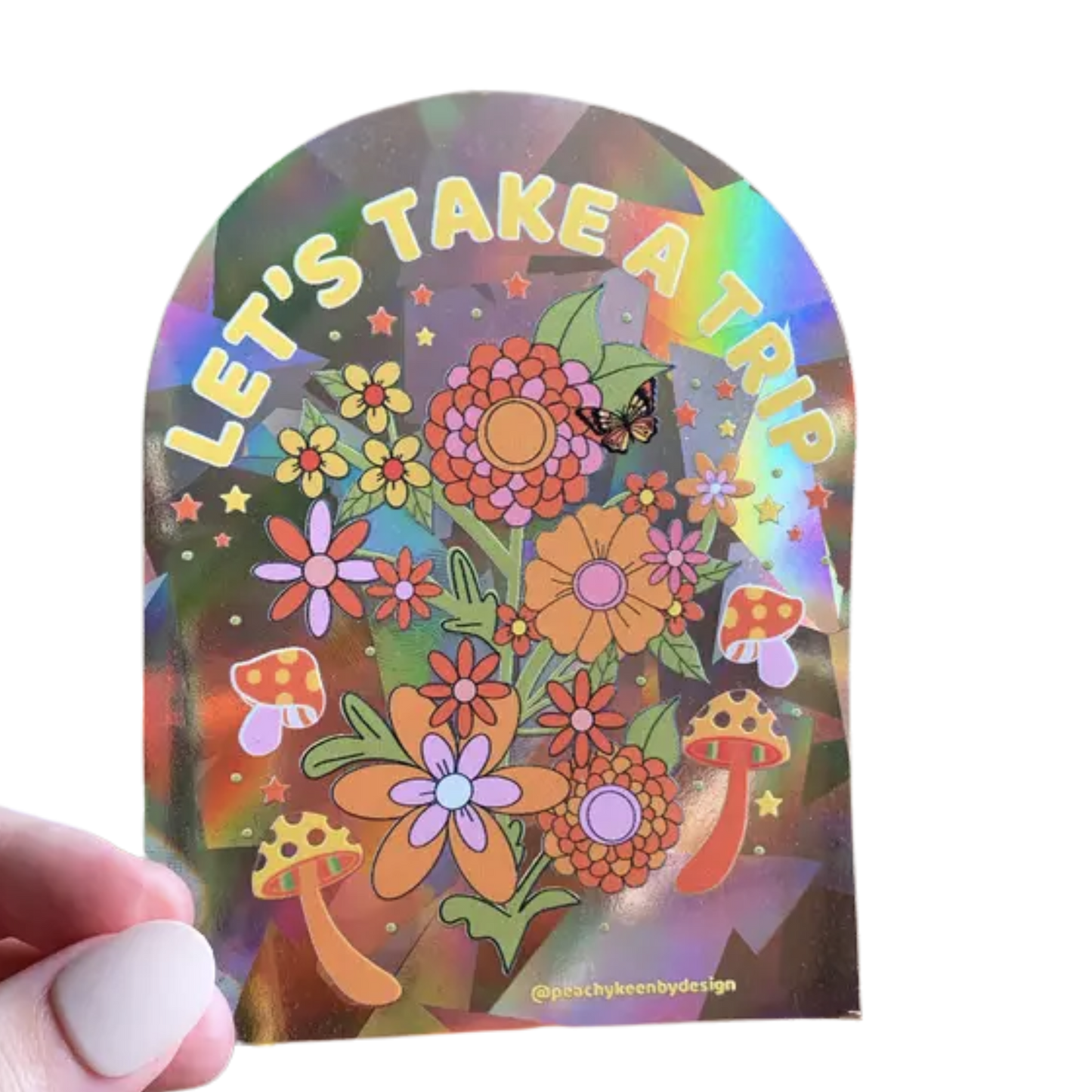 Let's Take A Trip Mushroom Flowers 4.5" Suncatcher