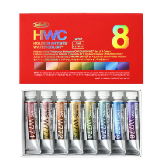 Holbein Artists' Watercolor Chromashine Set of 8 - 5ml