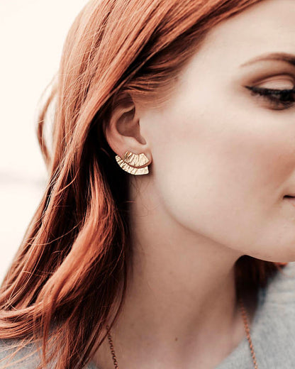 Syma Studs Ear Jacket// Brass Earrings