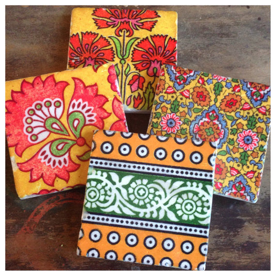 India Spice Coasters // Set of 4