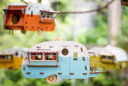 Vintage Camper Bird House, Natural Unpainted