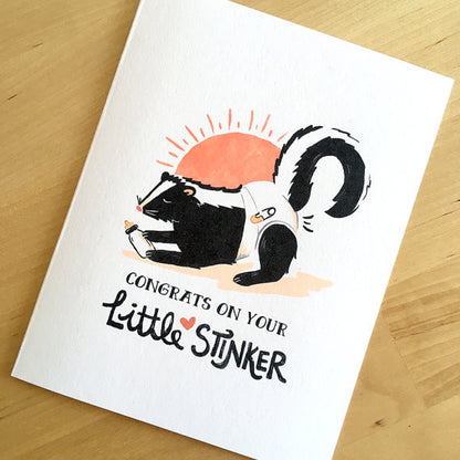 Congrats on Your Little Stinker! Baby Card