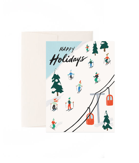 Skiers Holiday Greeting Card
