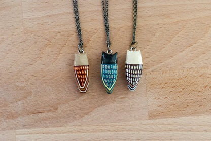Great Horned Owl Necklace Brass Chain